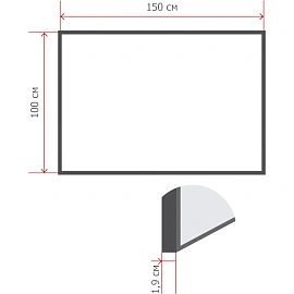Доска текстильная 100x150 см Комус цвет покрытия серый металлическая рама