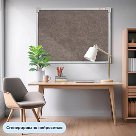 Доска текстильная 100x150 см Комус цвет покрытия серый металлическая рама