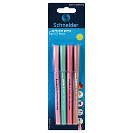 Набор шариковых ручек Schneider "Tops 505 F Pastel", 4шт., синие, 0,8мм, корпус ассорти, блистер