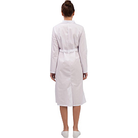 Халат медицинский женский м01-ХЛ белый/бирюзовый (размер 44-46, рост 158-164)