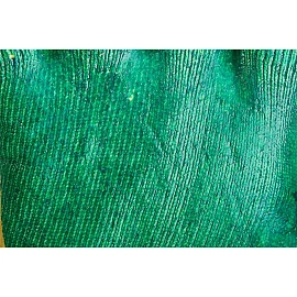 Перчатки рабочие защитные СВС хлопковые с латексным покрытием белые/зелёные (13 класс, универсальный размер, 10 пар в упаковке)