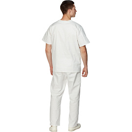 Костюм пекаря у05-КБР (КР) белый бязь с коротким рукавом и карманом (142 г/кв.м, размер 44-46, рост 170-176)