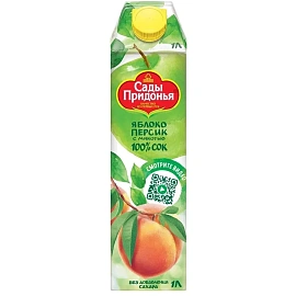 Сок Сады Придонья яблоко-персик с мякотью 1 л