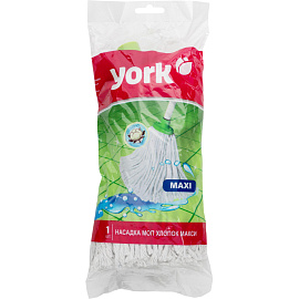 Насадка МОП для верёвочной швабры York Макси хлопок/полиэстер 21x15 см белая