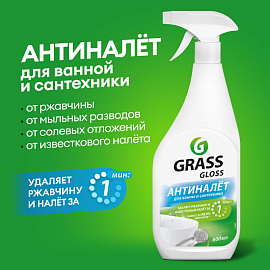 Профхим сантех сл/кисл д/делик мыт акрил-мет Grass/Gloss PROF, 0,6л_т/р_Нбр фото Профхим сантех сл/кисл д/делик мыт акрил-мет Grass/Gloss PROF, 0,6л_т/р_Нбр