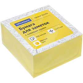 Самоклеящийся блок OfficeSpace, 76*76мм, 400л., пастельный желтый