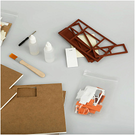 Сборная модель ТРИ СОВЫ, Румбокс "Городской лофт", инструменты, клей, светодиоды, картонная коробка