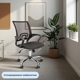 Кресло офисное Комус Мебель Easy Chair 304 чёрное (сетка/ткань, металл хромированный)