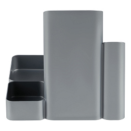 Настольная подставка СТАММ "Имидж", пластиковая, серая фото Настольная подставка СТАММ "Имидж", пластиковая, серая