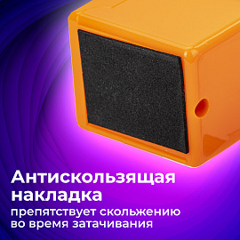 Точилка механическая BRAUBERG "JET", металлический механизм, корпус оранжевый, 229567