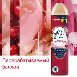 Освежитель воздуха Glade Пион и сочные ягоды 300 мл фото Освежитель воздуха Glade Пион и сочные ягоды 300 мл