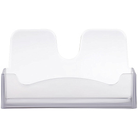 Подставка для визиток настольная СТАММ, 40*100мм, тонированная серая