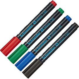 Набор маркеров перманентныхSchneider Maxx 130 4 цвета (толщина линии 1-3 мм) круглый наконечник