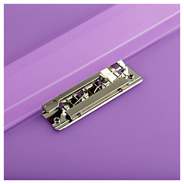 Папка с боковым зажимом СТАММ "Кристалл" А4, 17мм, 700мкм, пластик, фиолетовая