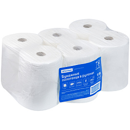 Полотенца бумажные в рулонах OfficeClean (H1), 2-слойные, 150м/рул., белые фото Полотенца бумажные в рулонах OfficeClean (H1), 2-слойные, 150м/рул., белые