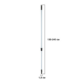 Черенок телескопический OfficeClean Professional, алюминиевый, 130-240см, еврорезьба, для стяжки 361868