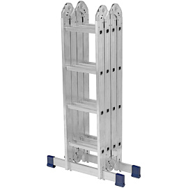 Лестница-трансформер Сибртех алюминиевая четырехсекционная 4x4 ступени (97882)