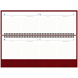 Планинг недатированный, 64л., 330*130мм, кожзам, Berlingo "Vivella Prestige", бордовый