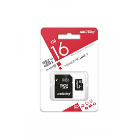 Карта памяти 16 ГБ microSDHC SmartBuy SB16GBSDCL10-01 Class 10 фото Карта памяти 16 ГБ microSDHC SmartBuy SB16GBSDCL10-01 Class 10