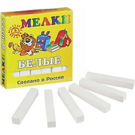 Мел школьный белый Пегас (6 штук в упаковке)