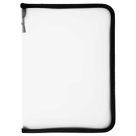 Папка на молнии СТАММ А4, 500мкм, пластик, прозрачная, черная молния вокруг