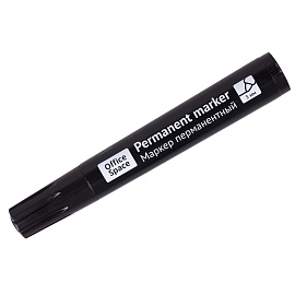 Маркер перманентный OfficeSpace "Contact" черный, пулевидный, без клипа, 3мм