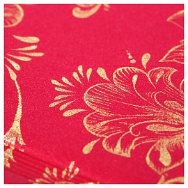 Обложка для паспорта OfficeSpace "Blooming" мягкий полиуретан, малиновая, тиснение золотом