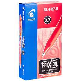 Ручка стираемая гелевая с грипом PILOT "Frixion", КРАСНАЯ, корпус красный, узел 0,7 мм, линия письма 0,35 мм, BL-FR-7