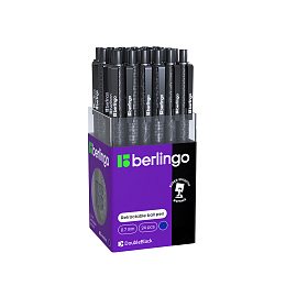 Ручка шариковая автоматическая Berlingo "DoubleBlack" синяя, 0,7мм