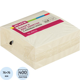 Стикеры Attache 76х76 мм пастельные желтые (1 блок на 400 листов)