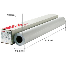 Бумага широкоформатная Комус (ProMega engineer InkJet) 90 г/кв.м, длина 45 м, ширина 914 мм, диаметр втулки 50.8 мм