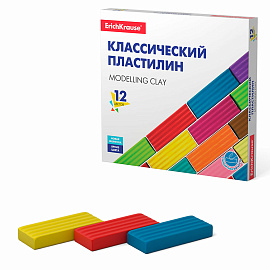 Пластилин классический Erich Krause Basic 12 цветов 192 г