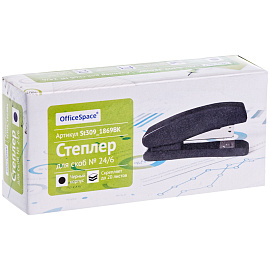 Степлер №24/6 OfficeSpace до 20л., пластиковый корпус, черный фото Степлер №24/6 OfficeSpace до 20л., пластиковый корпус, черный