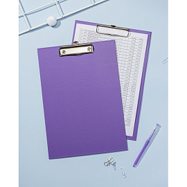 Папка-планшет с зажимом Комус A4 фиолетовая