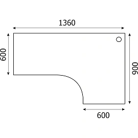 Стол эргономичный СП-Бюджет 2365 правый (груша, 1360х900х740 мм)