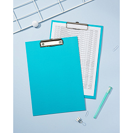 Папка-планшет с зажимом Комус A4 бирюзовая