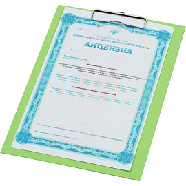 Папка-планшет с зажимом Комус A4 светло-зеленая