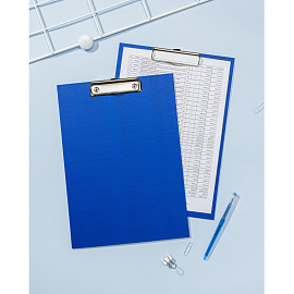 Папка-планшет с зажимом Комус A4 синяя