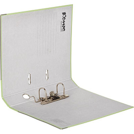 Папка-регистратор Комус Экономи 50 мм салатовая бумвинил/бумага с защитным уголком