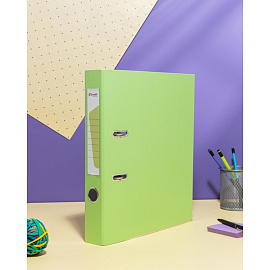 Папка-регистратор Комус Экономи 50 мм салатовая бумвинил/бумага с защитным уголком
