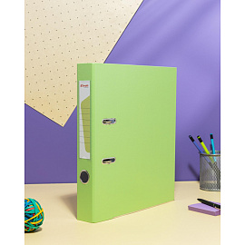 Папка-регистратор Комус Экономи 50 мм салатовая бумвинил/бумага с защитным уголком