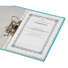 Папка-регистратор Комус Экономи 50 мм бирюзовая бумвинил/бумага