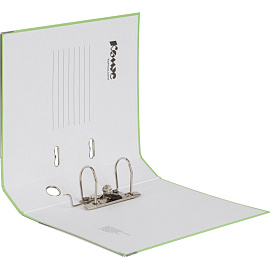 Папка-регистратор Комус Экономи 75 мм лайм бумвинил/бумага с защитным уголком