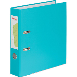 Папка-регистратор Комус Экономи 75 мм бирюзовая бумвинил/бумага с защитным уголком