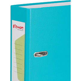 Папка-регистратор Комус Экономи 75 мм бирюзовая бумвинил/бумага с защитным уголком