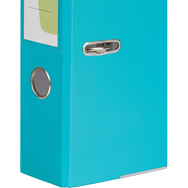 Папка-регистратор Комус Экономи 75 мм бирюзовая бумвинил/бумага с защитным уголком