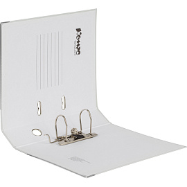 Папка-регистратор Комус Экономи 75 мм белая бумвинил/бумага с защитным уголком