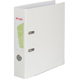 Папка-регистратор Комус Экономи 75 мм белая бумвинил/бумага с защитным уголком