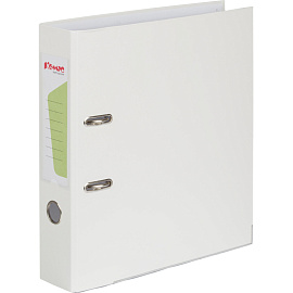 Папка-регистратор Комус Экономи 75 мм белая бумвинил/бумага с защитным уголком