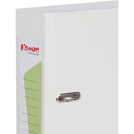 Папка-регистратор Комус Экономи 75 мм белая бумвинил/бумага с защитным уголком